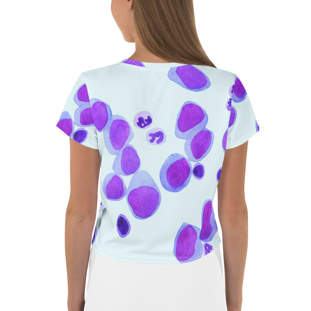 Blood cells on blue Crop Tee
