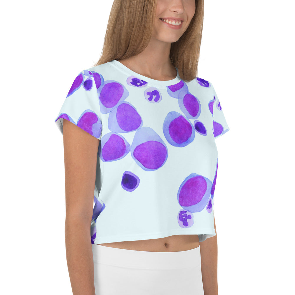 Blood cells on blue Crop Tee