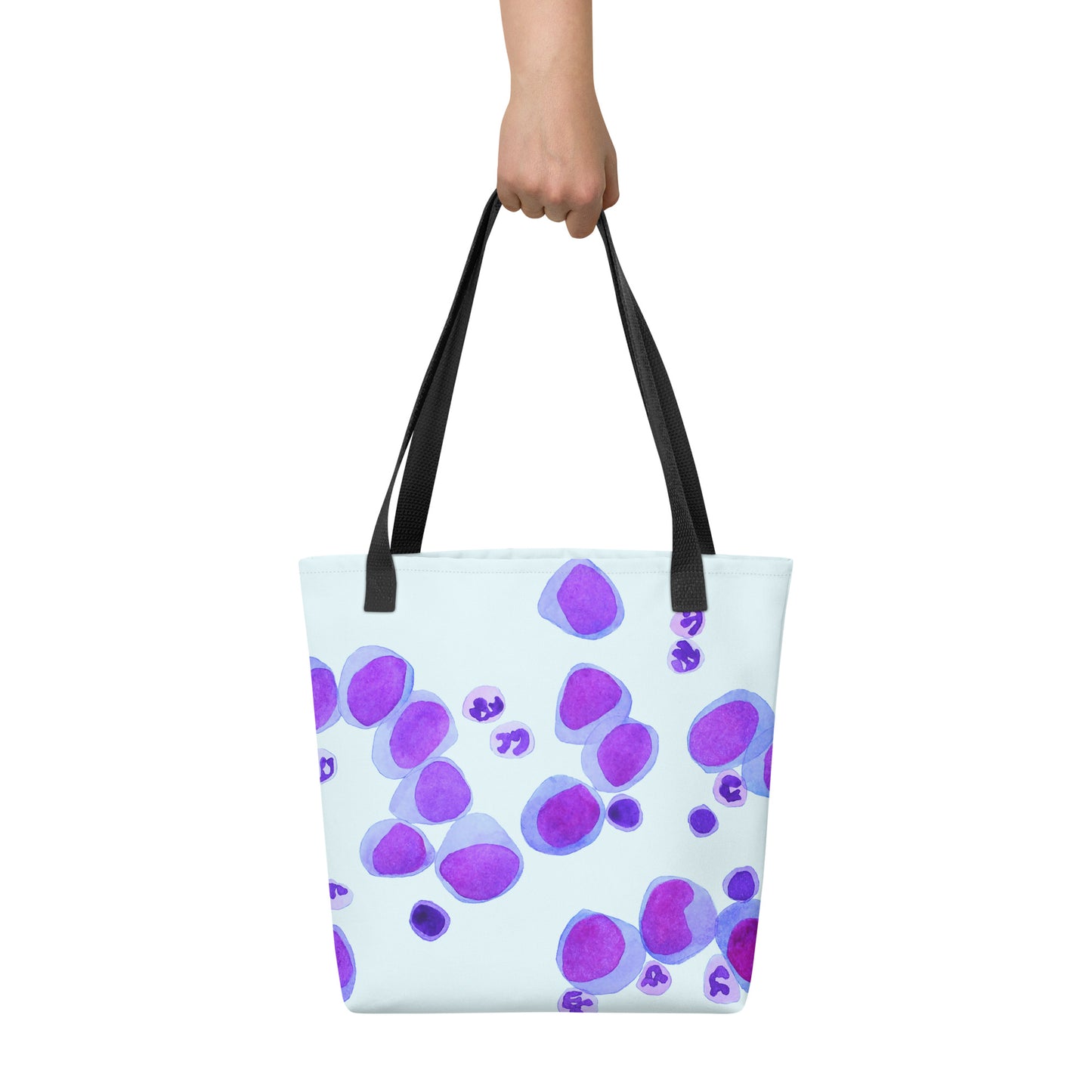 Blood cells on blue Tote bag