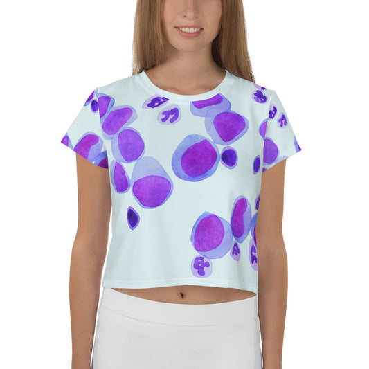 Blood cells on blue Crop Tee